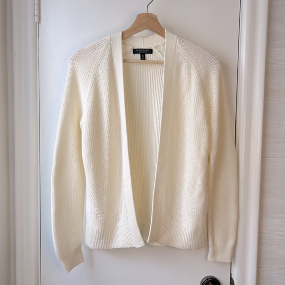 Banana Republic Organic Cotton Open Front Cardigan Cream - Picture 1 of 10